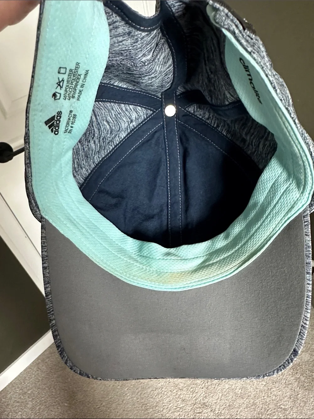 adidas Blue Heather Cap with Pink Logo
